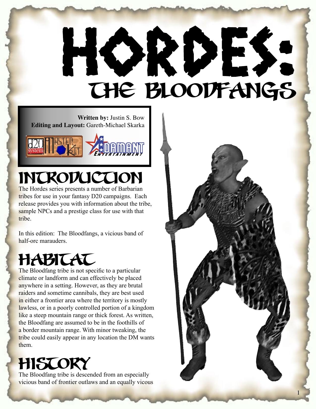 Hordes: the Blodfang by Adamant Entertainment