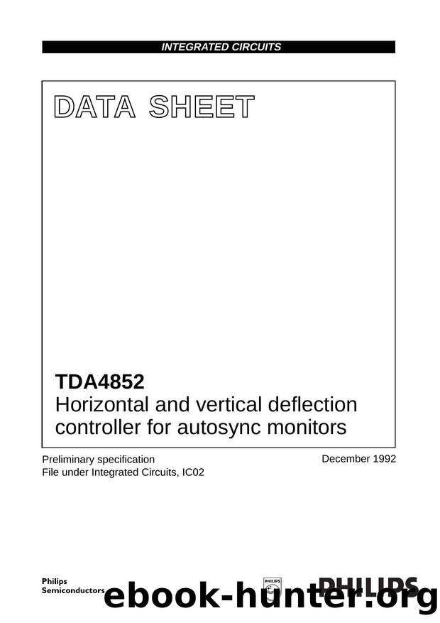 Horizontal and vertical deflection controller for autosync monitors by Philips Semiconductors