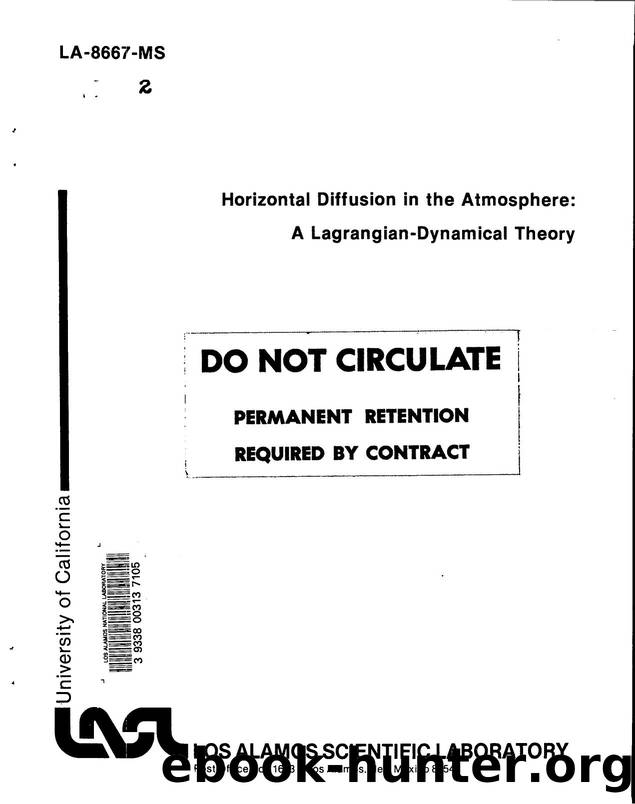 Horizontal diffusion in the atmosphere   a lagrangian-dynamical theory  None by LANL Research Library LWW Project