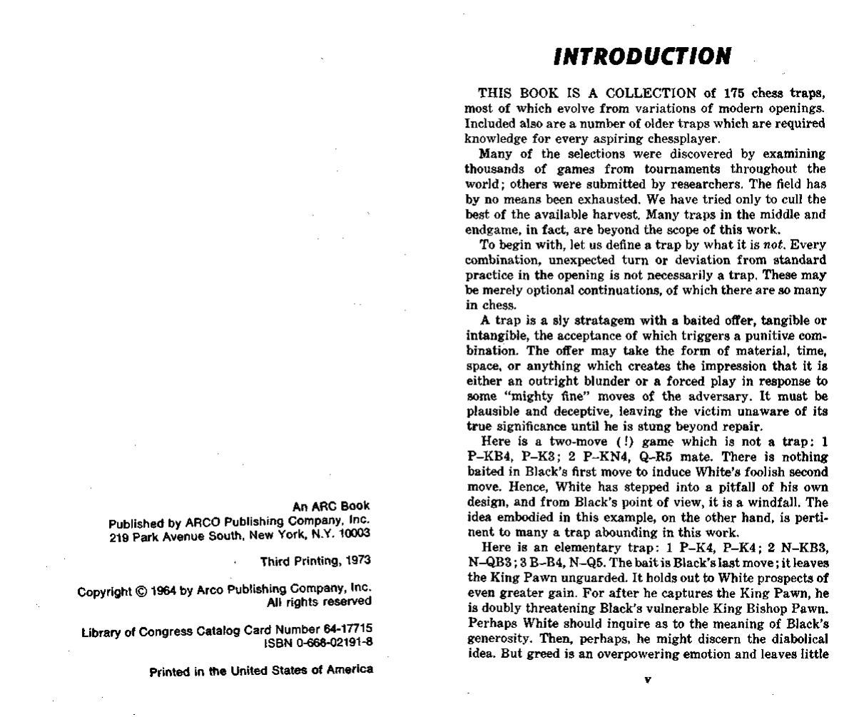 Horowitz, Al by New Traps in the Chess Opening