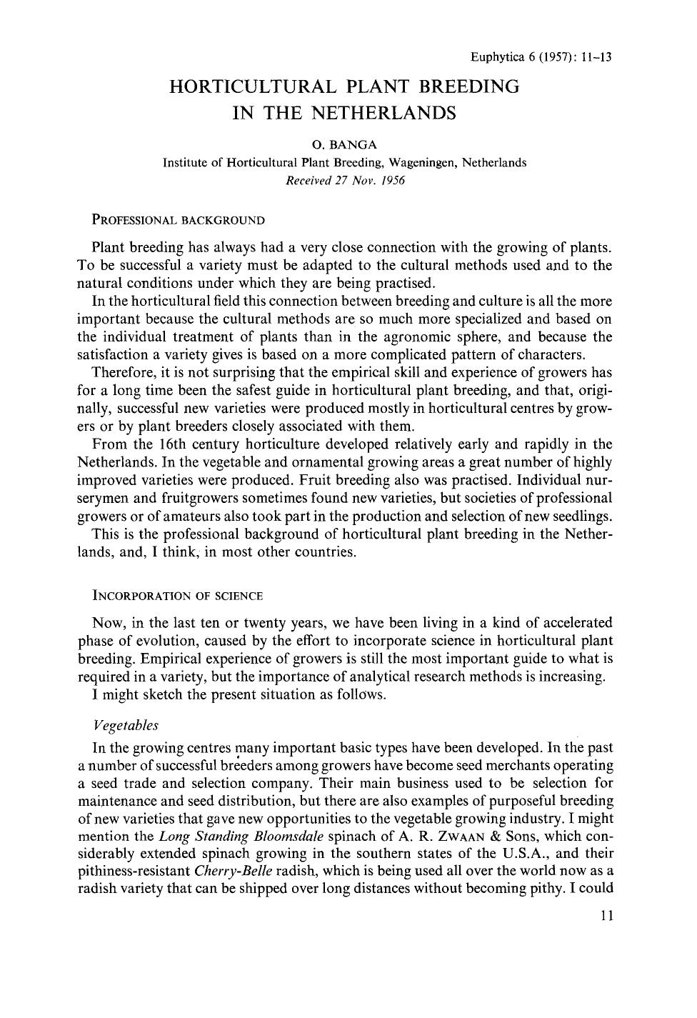 Horticultural plant breeding in the Netherlands by Unknown
