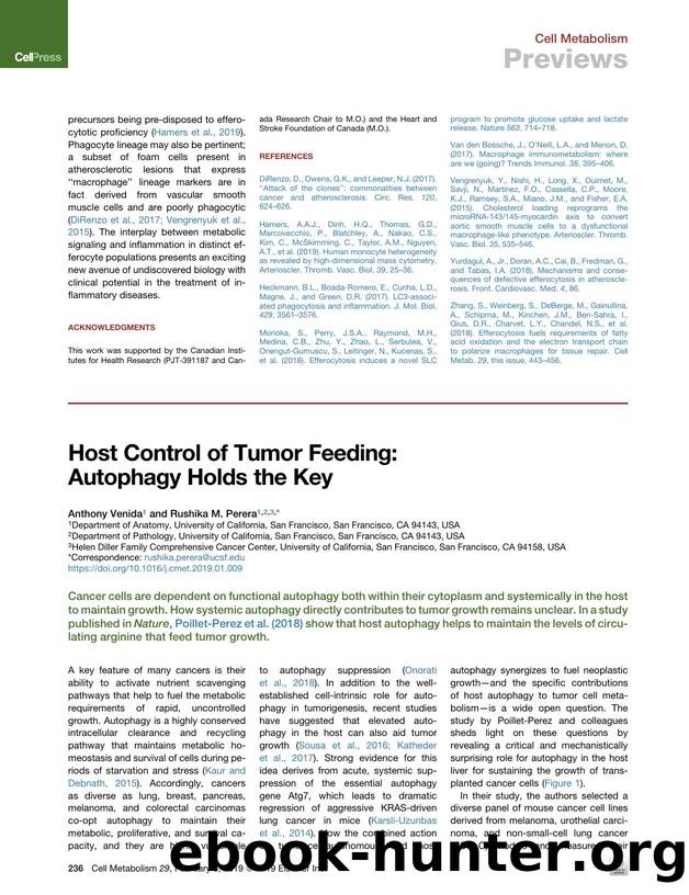 Host Control of Tumor Feeding: Autophagy Holds the Key by Anthony Venida & Rushika M. Perera