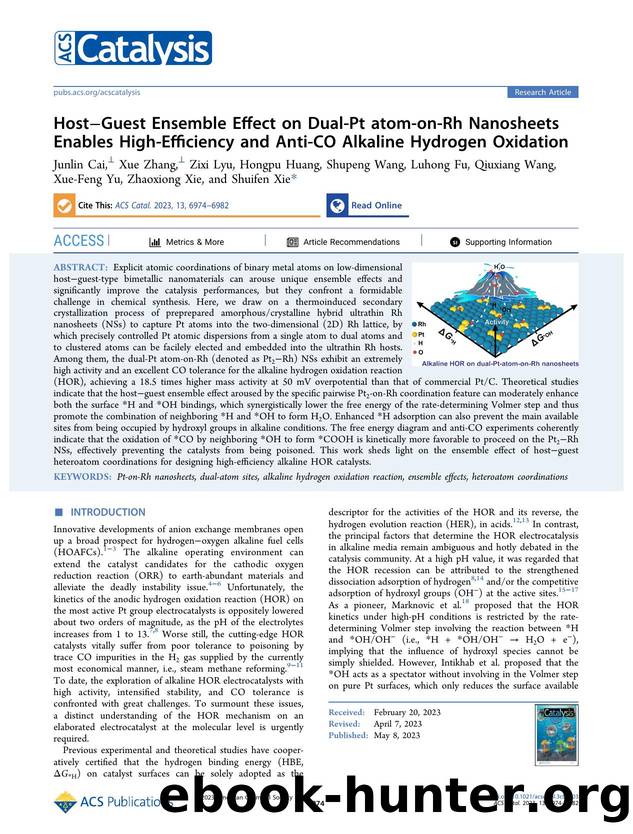 HostâGuest Ensemble Effect on Dual-Pt atom-on-Rh Nanosheets Enables High-Efficiency and Anti-CO Alkaline Hydrogen Oxidation by unknow