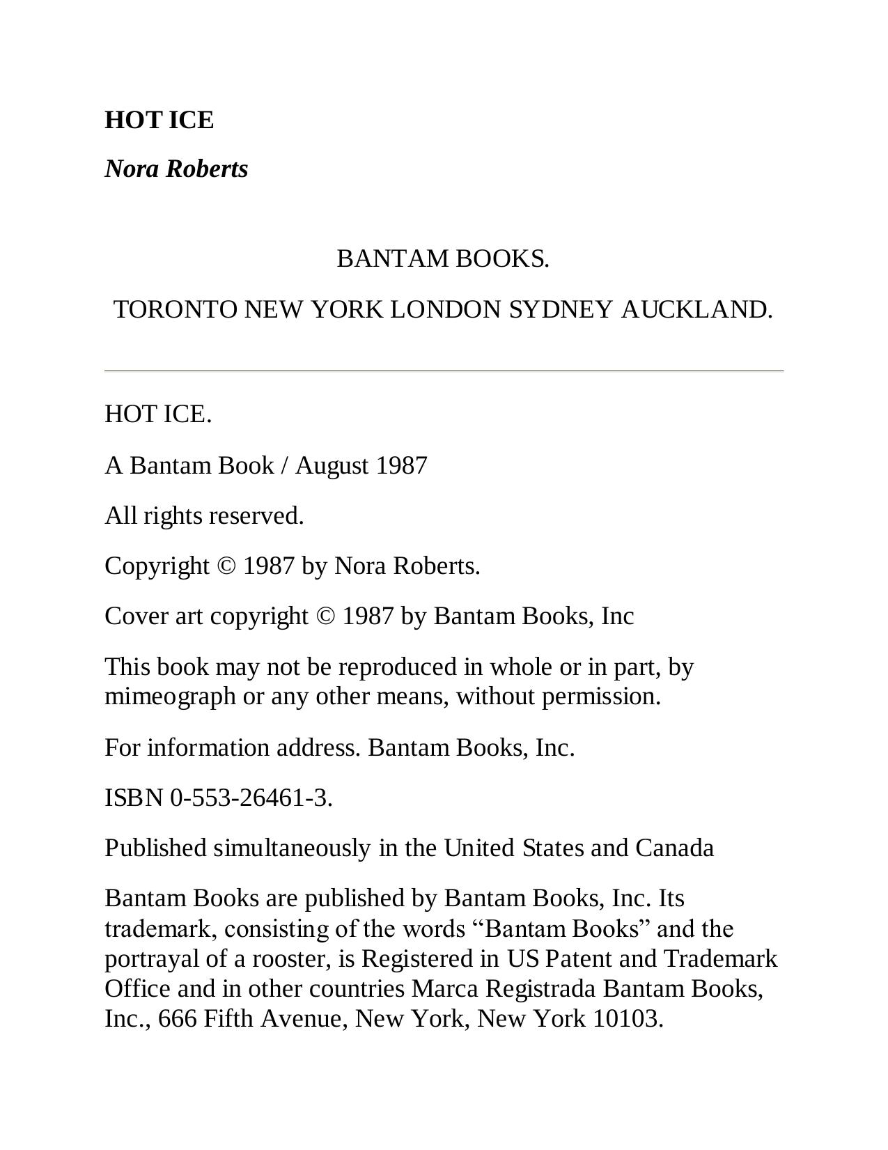 Hot Ice by Nora Roberts by ahoffman