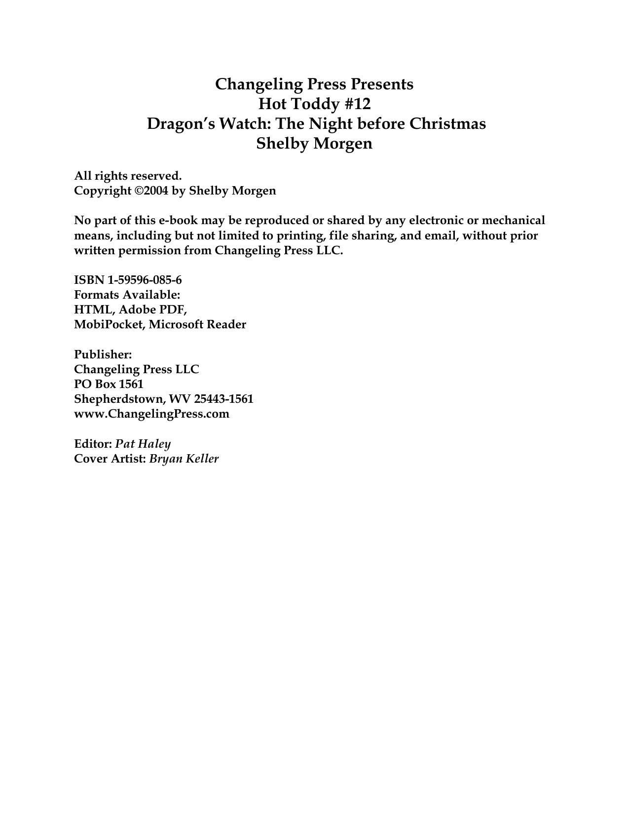 Hot Toddy #12 Dragonâs Watch: The Night before Christmas by Shelby Morgen