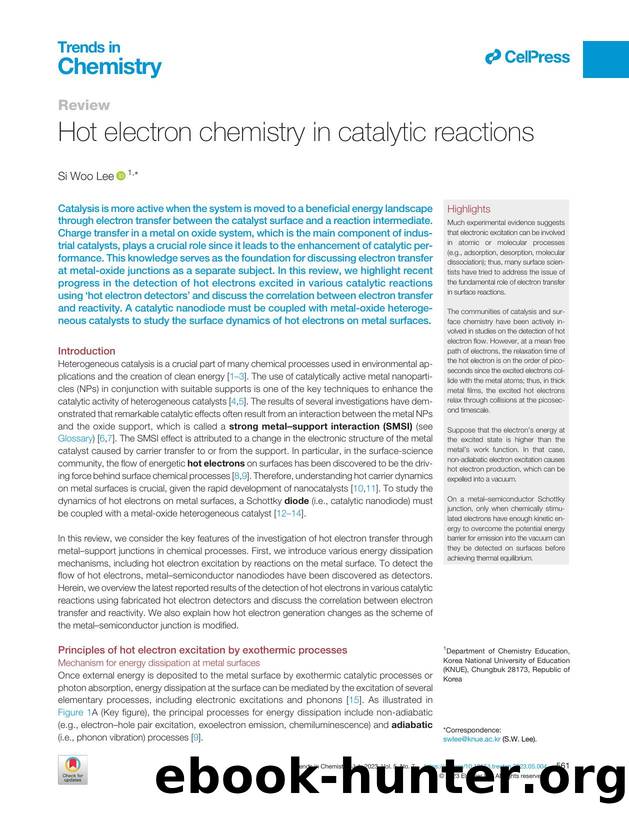 Hot electron chemistry in catalytic reactions by Si Woo Lee