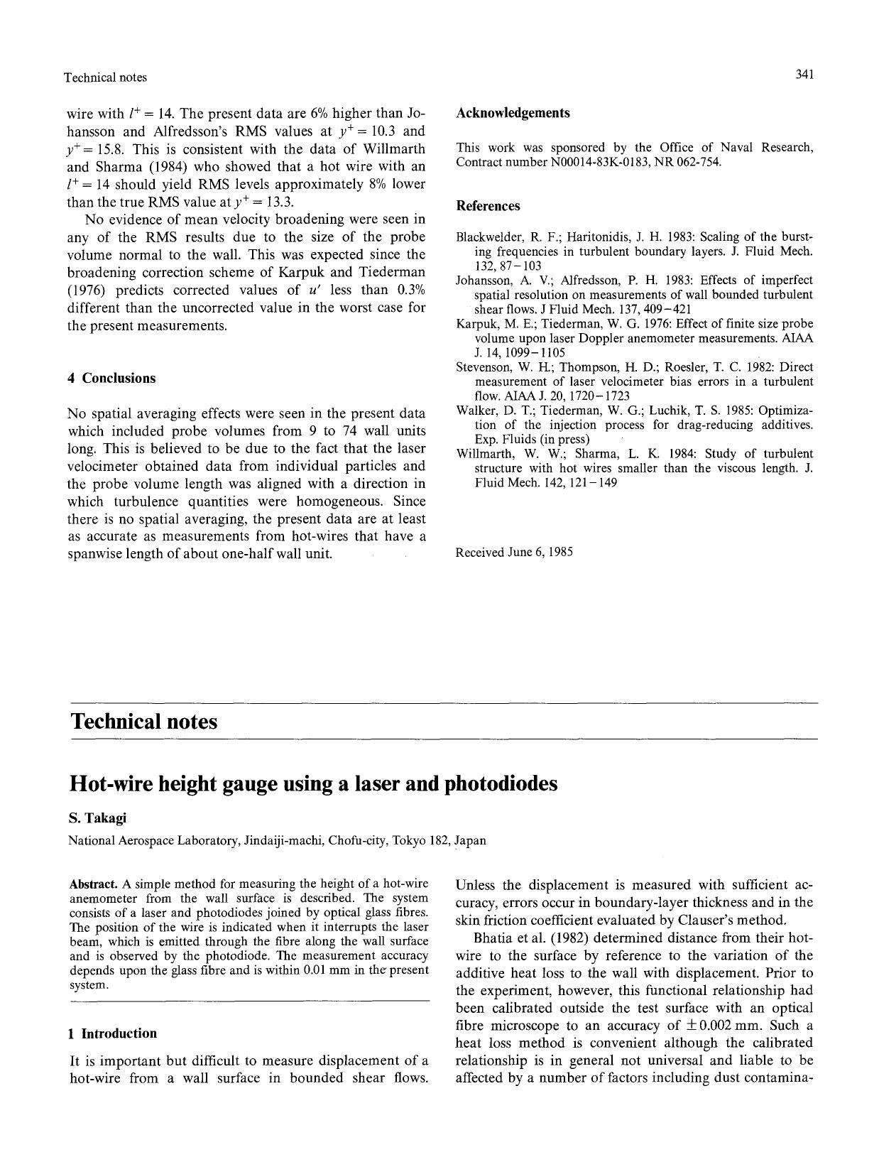 Hot-wire height gauge using a laser and photodiodes by Unknown
