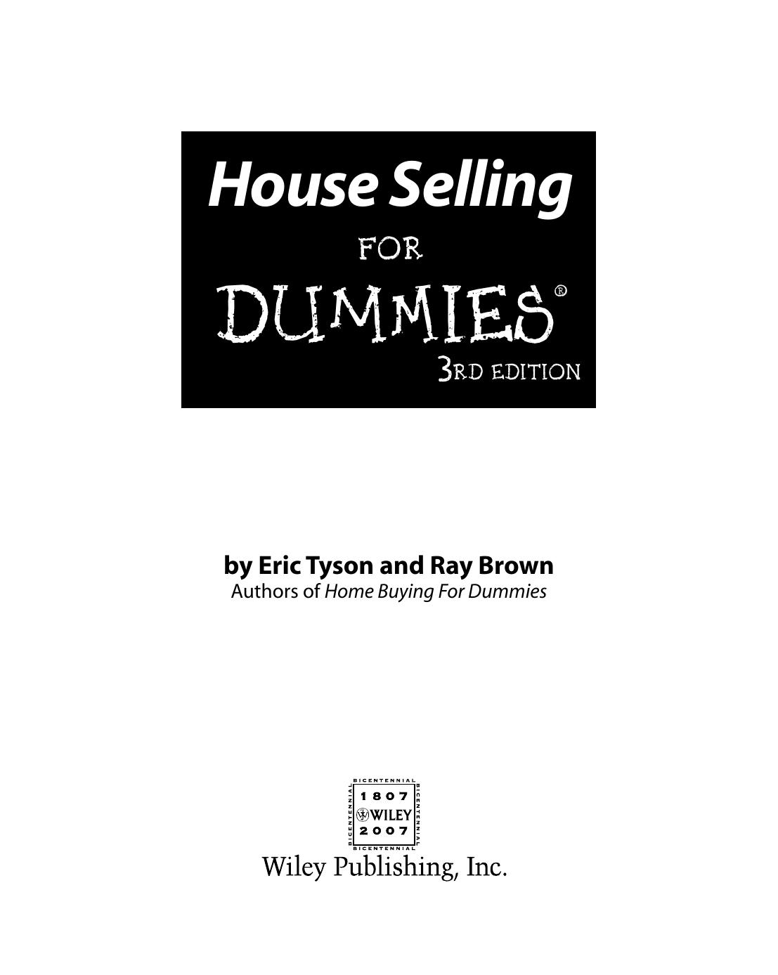 House Selling for DUMmIES 3rd by Unknown