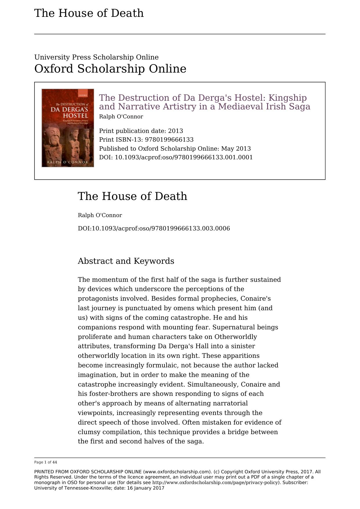 House of Death - Oxford Scholarship by Unknown