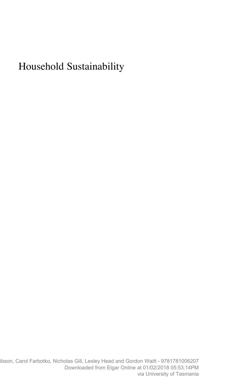 Household Sustainability: Challenges and Dilemmas in Everyday Life by Chris Gibson Carol Farbotko Nicholas Gill Lesley Head Gordon Waitt