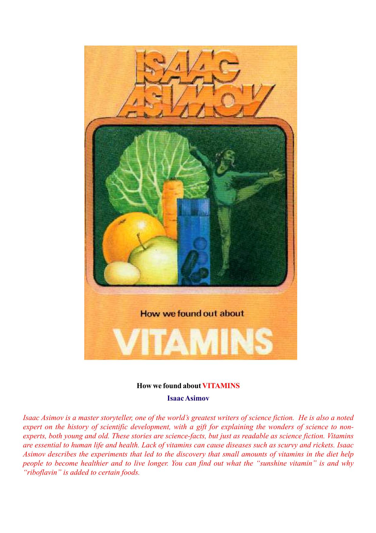 How Did We Find Out About Vitamins? by Isaac Asimov
