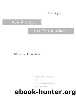 How Did You Get This Number by Sloane Crosley