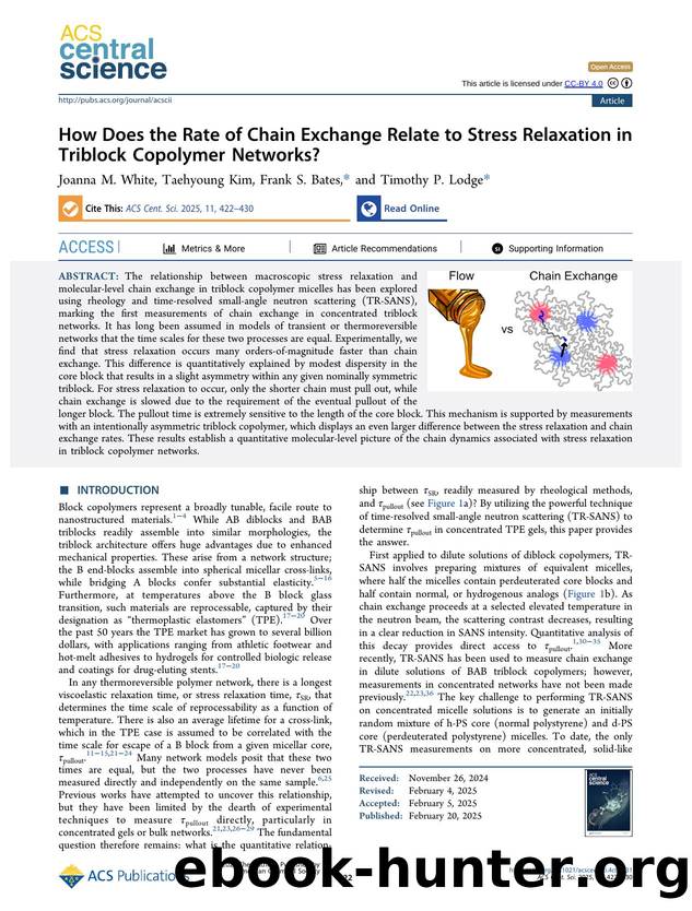 How Does the Rate of Chain Exchange Relate to Stress Relaxation in Triblock Copolymer Networks? by unknow