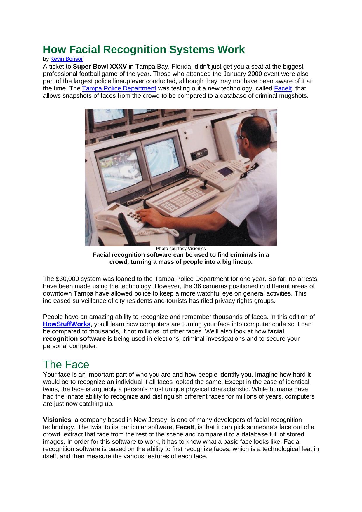 How Facial Recognition Systems Work by spid3r