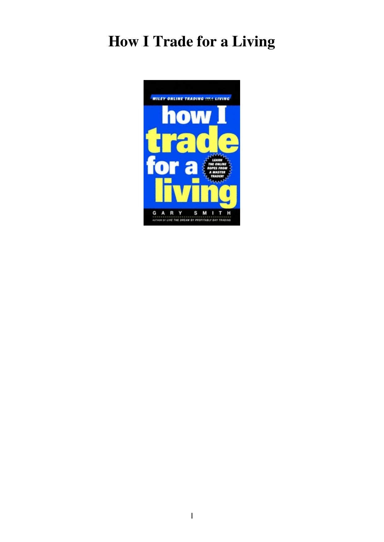 How I Trade for a Living by Unknown