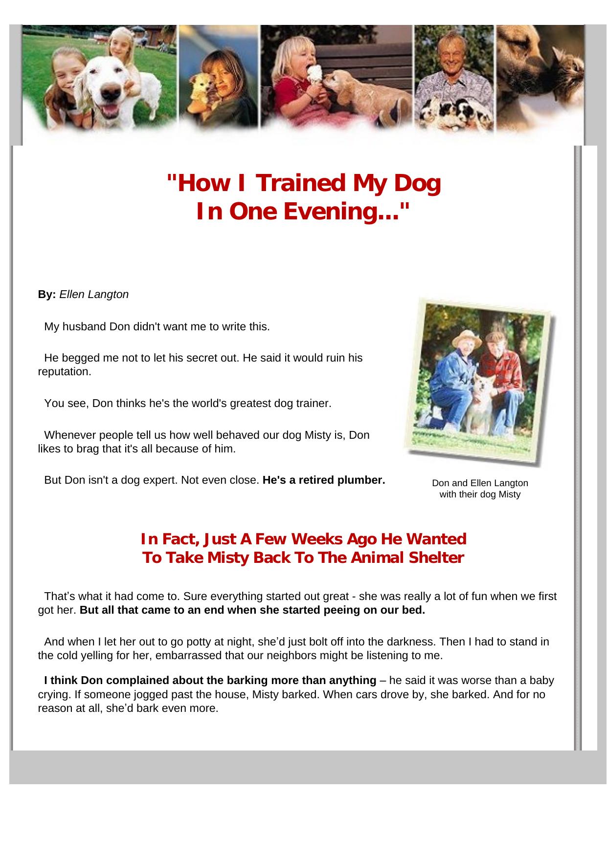 How I Trained My Dog In One Evening. by Best of Kuszter's Collection
