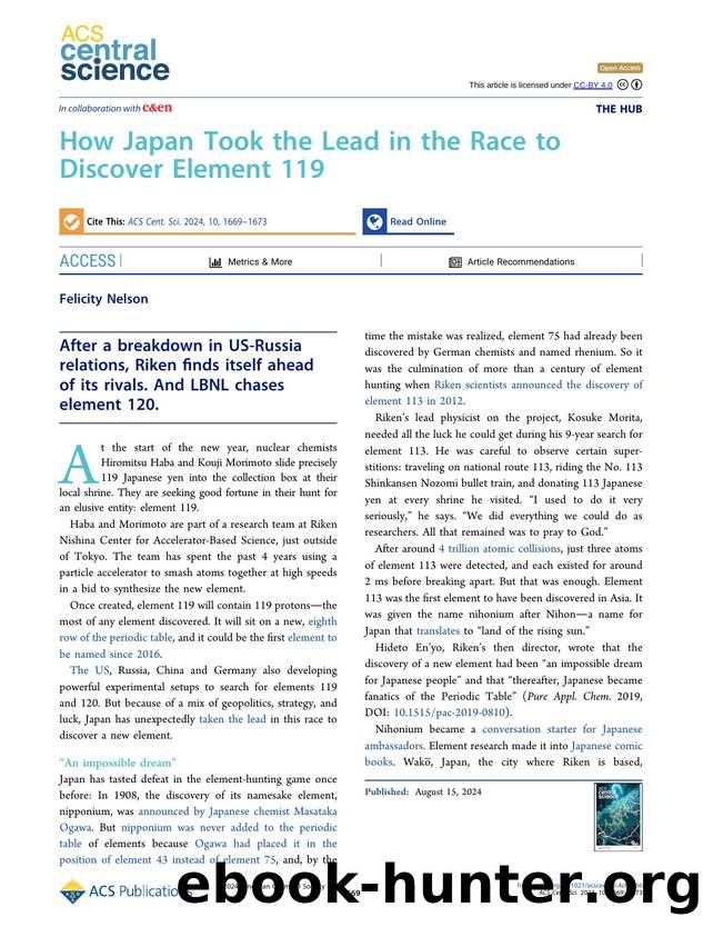 How Japan Took the Lead in the Race to Discover Element 119 by Felicity Nelson