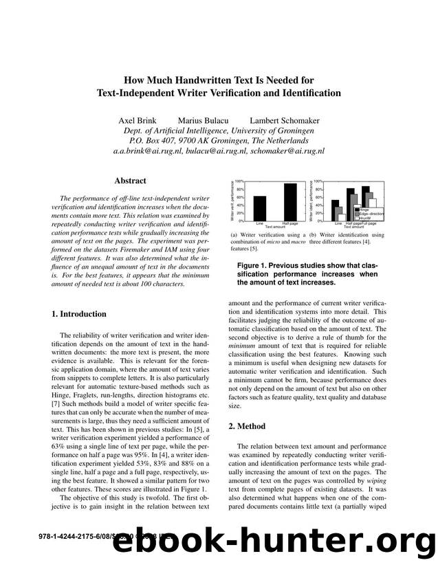 How Much Handwritten Text Is Needed for Text-Independent Writer Verification and Identification by 
