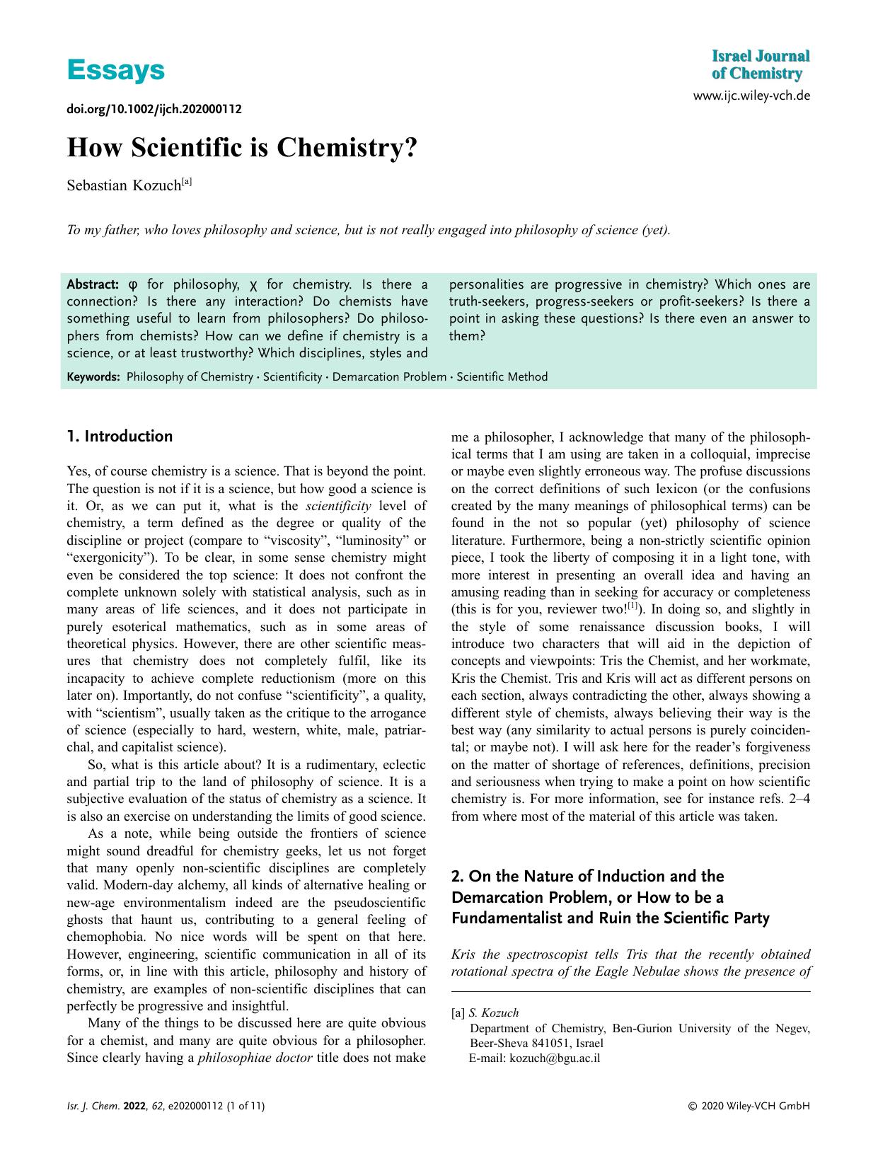 How Scientific is Chemistry? by Unknown