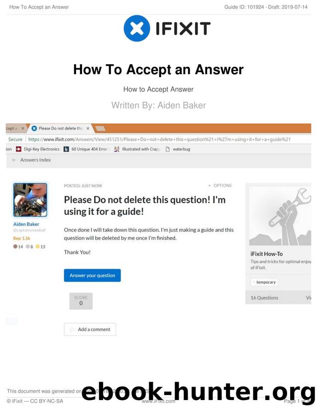 How To Accept an Answer by Unknown