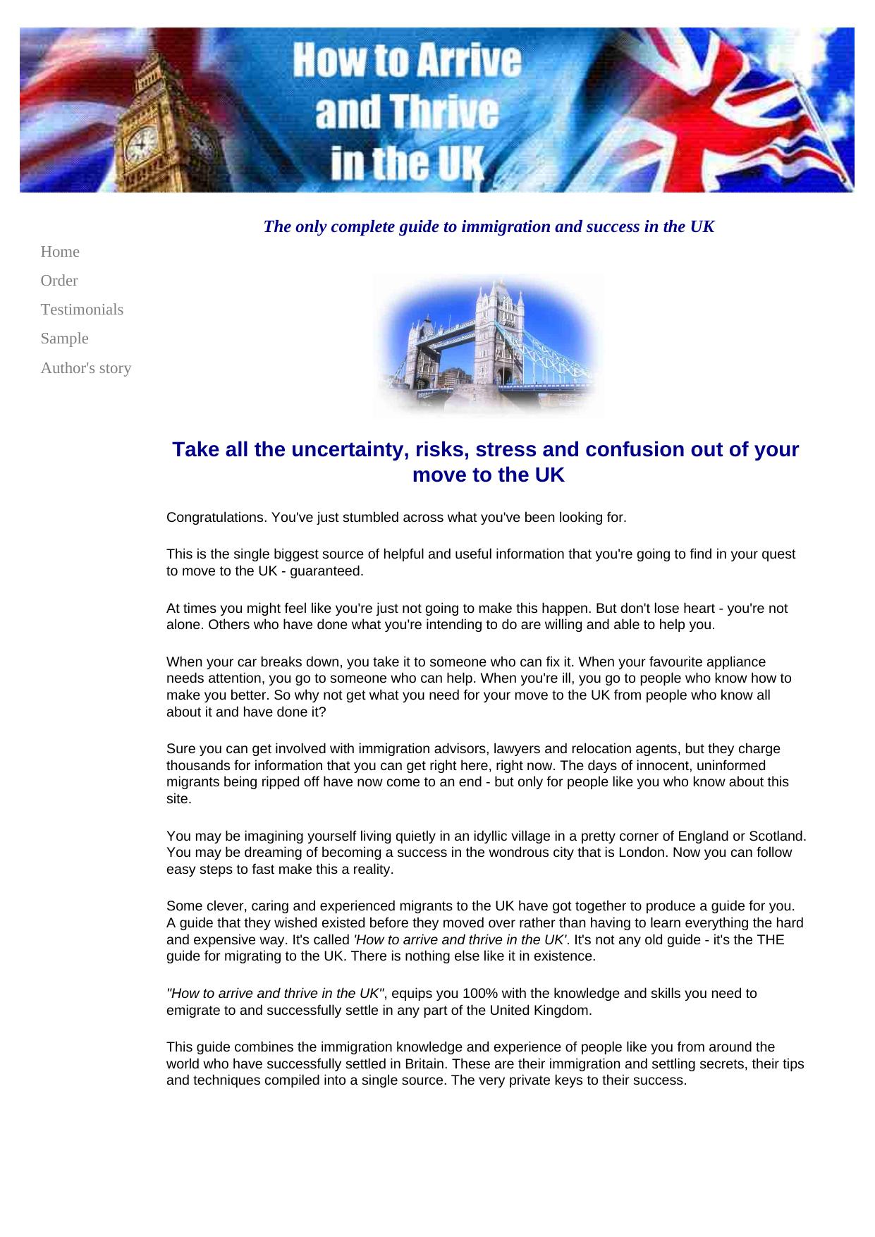 How To Arrive And Thrive In The Uk. by Best of Kuszter's Collection