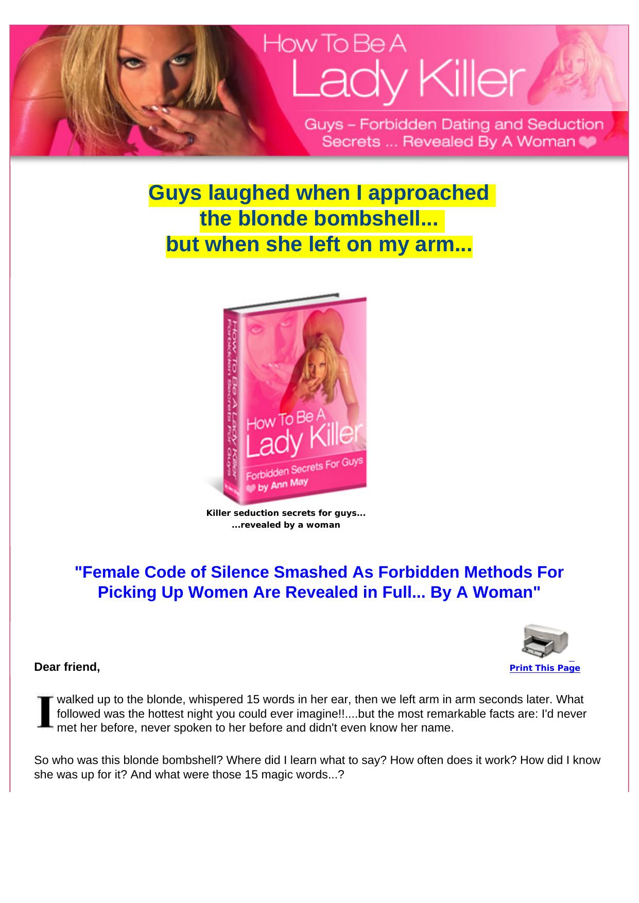 How To Be A Lady Killer. by Best of Kuszter's Collection