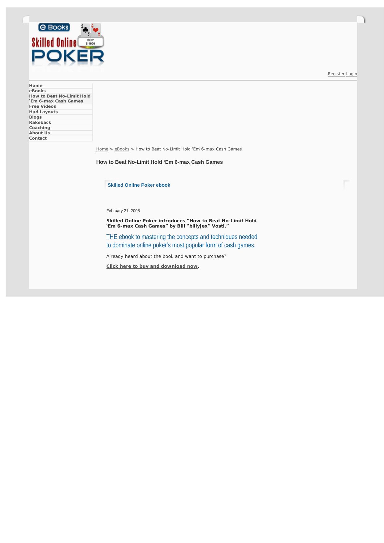 How To Beat No-Limit Hold Em 6-max Cash Games. by Best of Kuszter's Collection