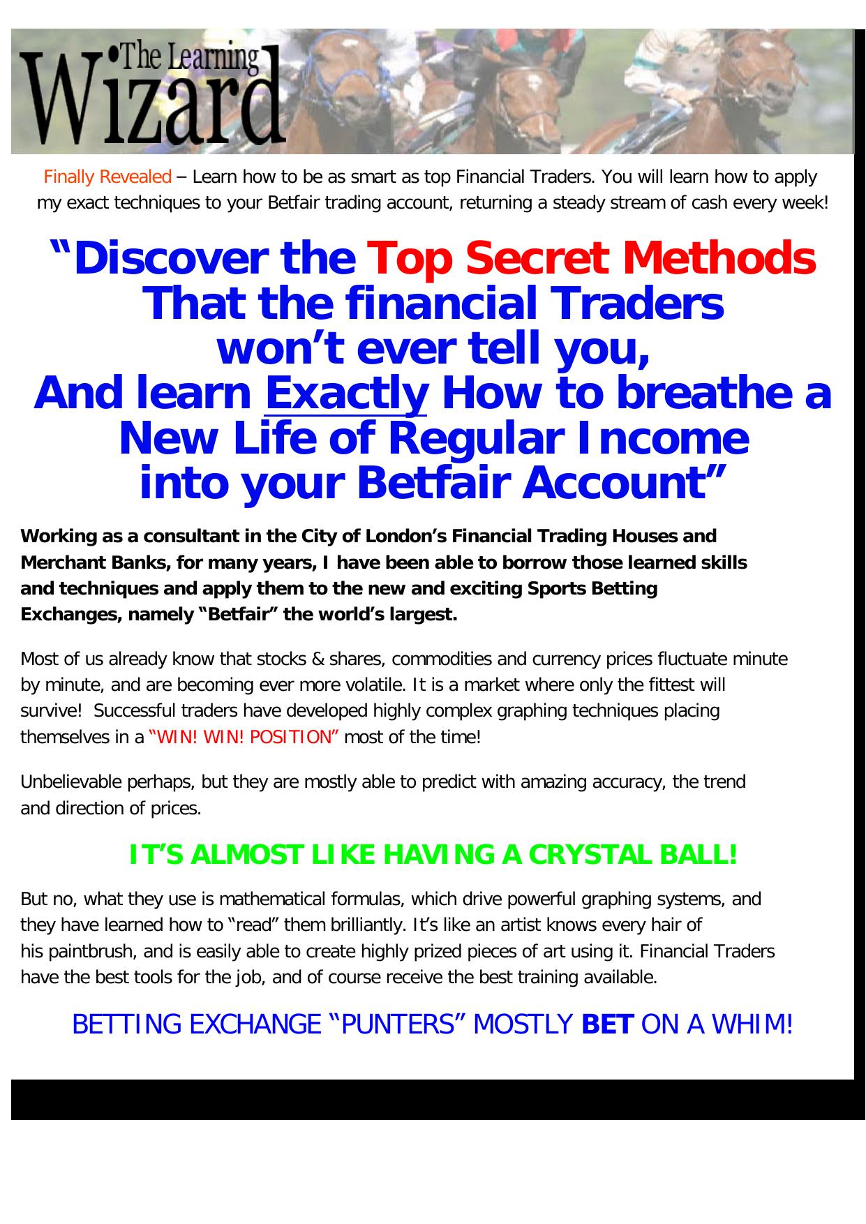 How To Become A Successful Betfair Trader. by Best of Kuszter's Collection
