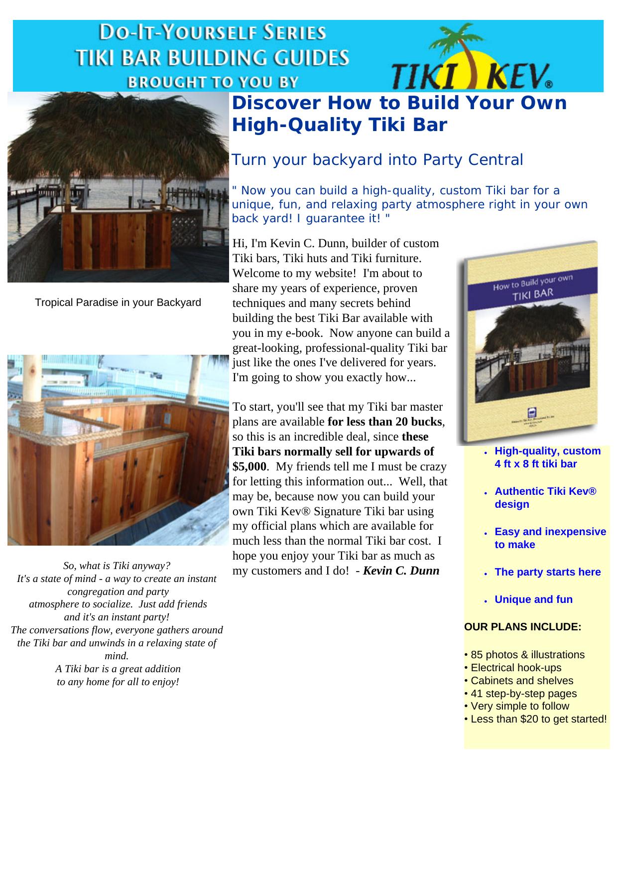 How To Build Your Own Tiki Bar. by Best of Kuszter's Collection