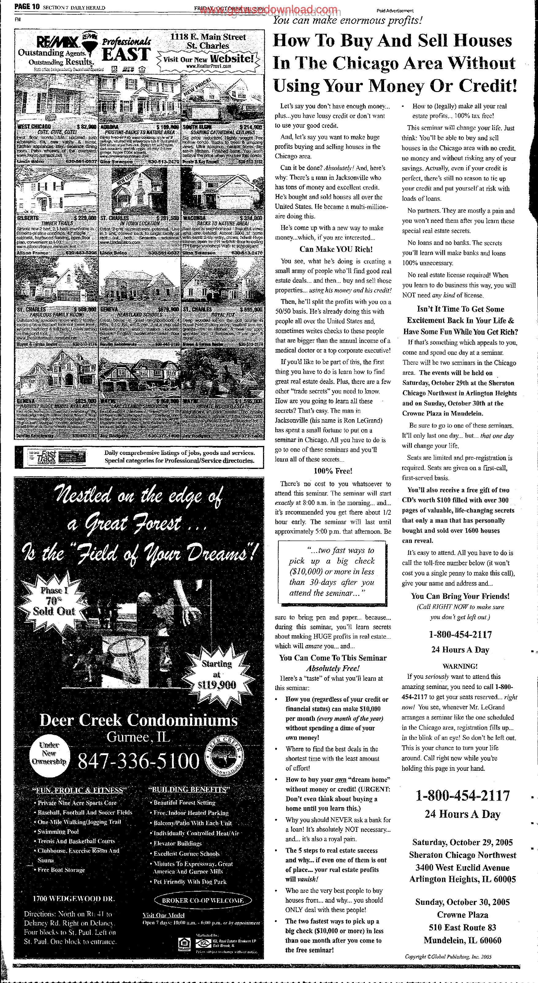 How To Buy And Sell Houses In The Chicago Area Without Using Your Money Or Credit by Copyright 2007 Heritage Microfilm Inc. and Newspaperarchive.com