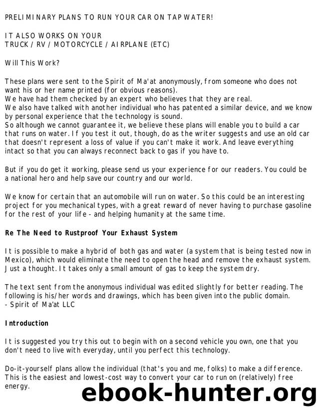 How To Convert Your Car To Run On Tap Water! by Unknown