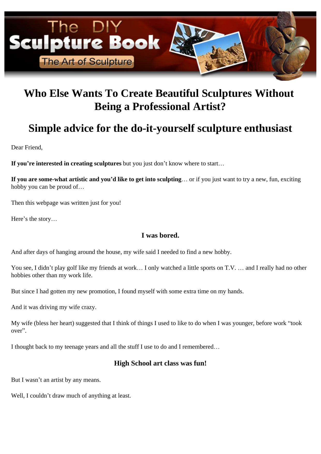 How To Create Your Own Beautiful Sculpture For Fun And Profit. by Best of Kuszter's Collection