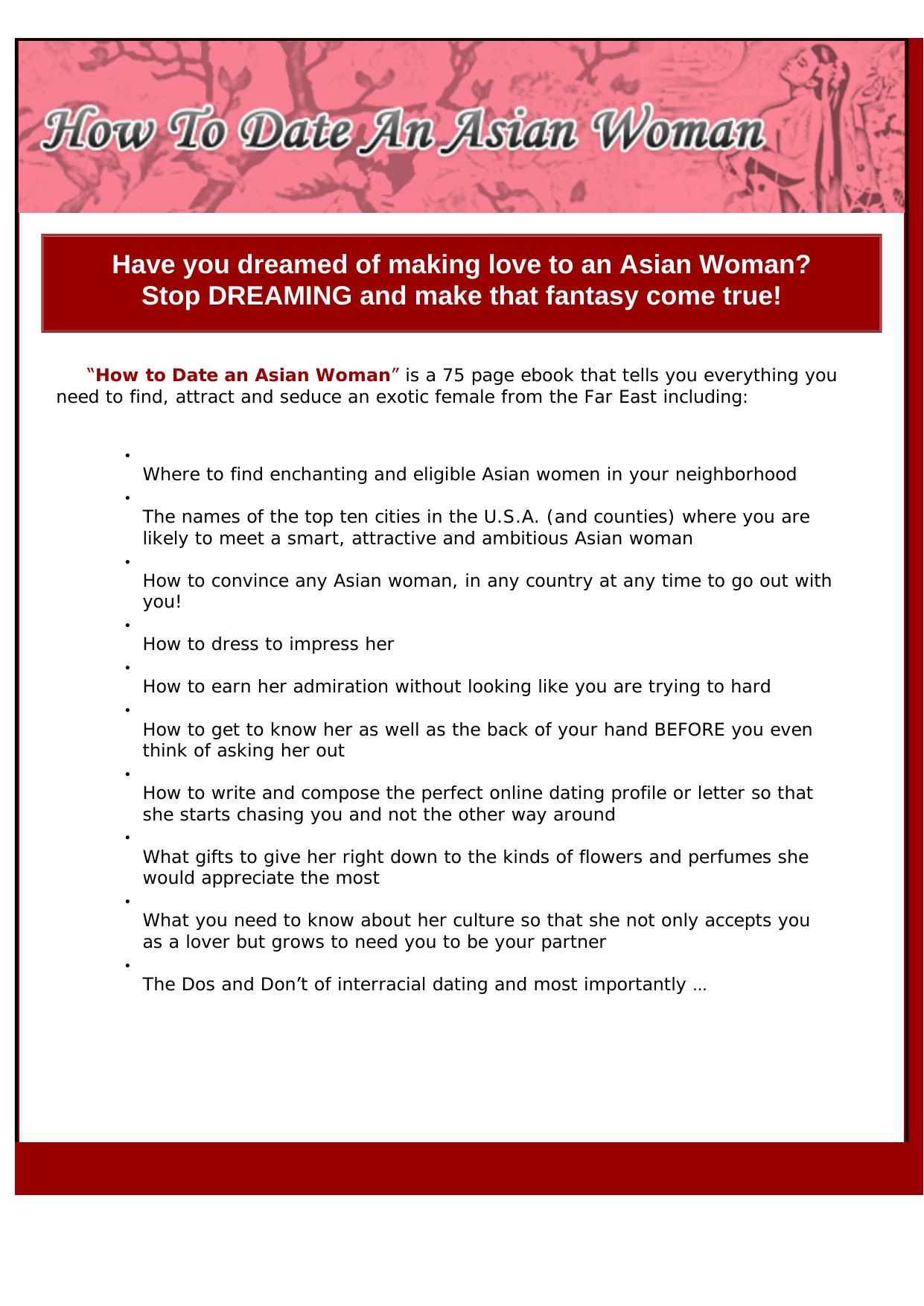 How To Date An Asian Woman. by Best of Kuszter's Collection