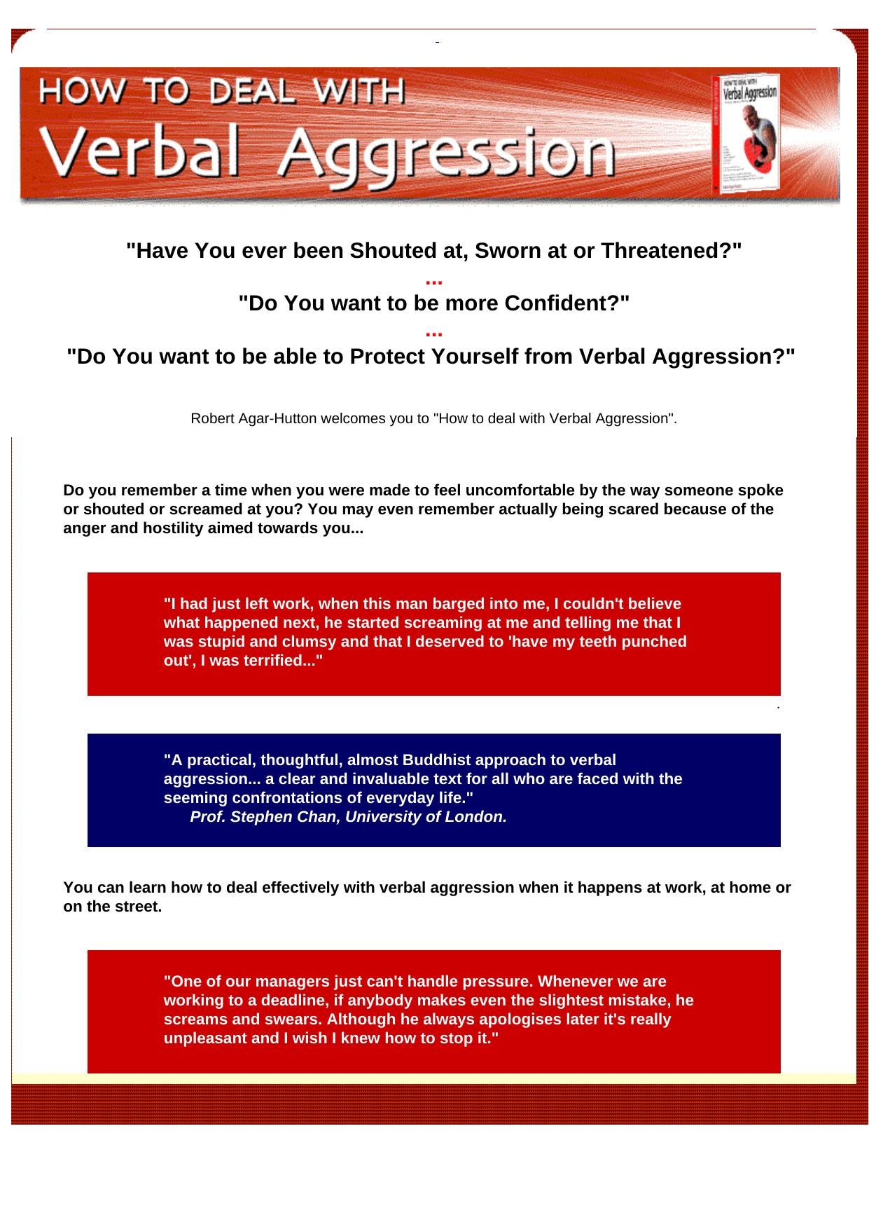 How To Deal With Verbal Aggression. by Best of Kuszter's Collection