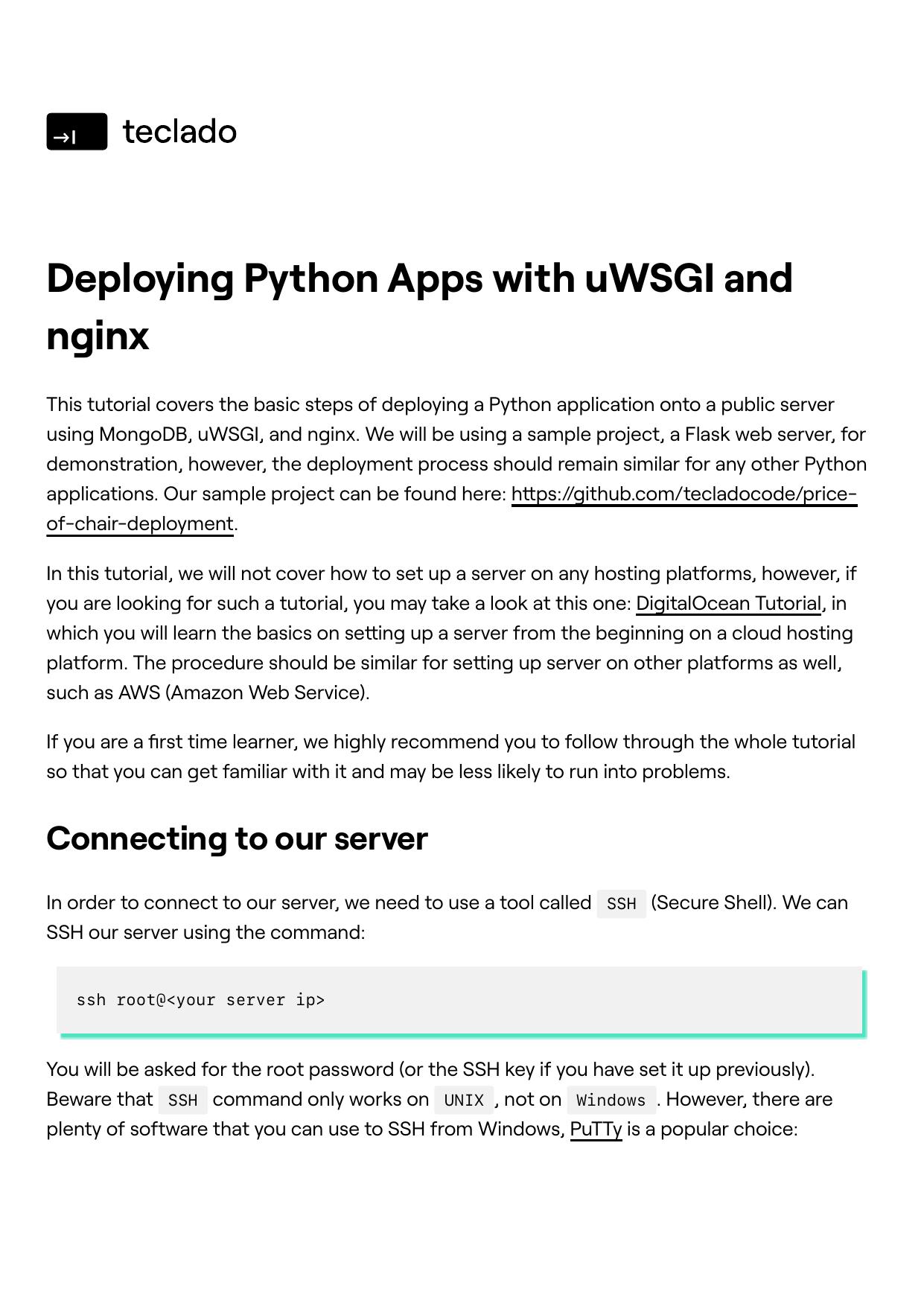 How To Deploy Python App Using uWSGI And Nginx by Unknown