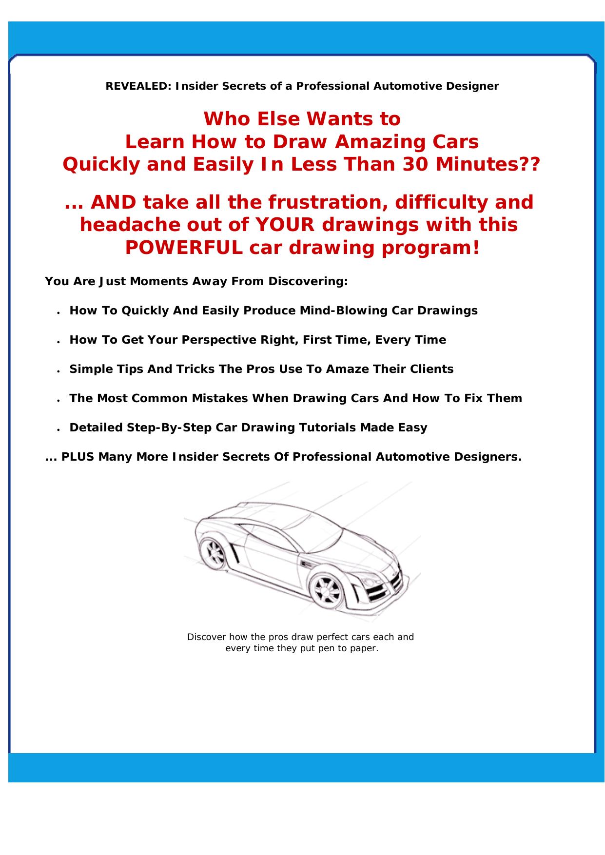 How To Draw Cars Fast And Easy. by Best of Kuszter's Collection