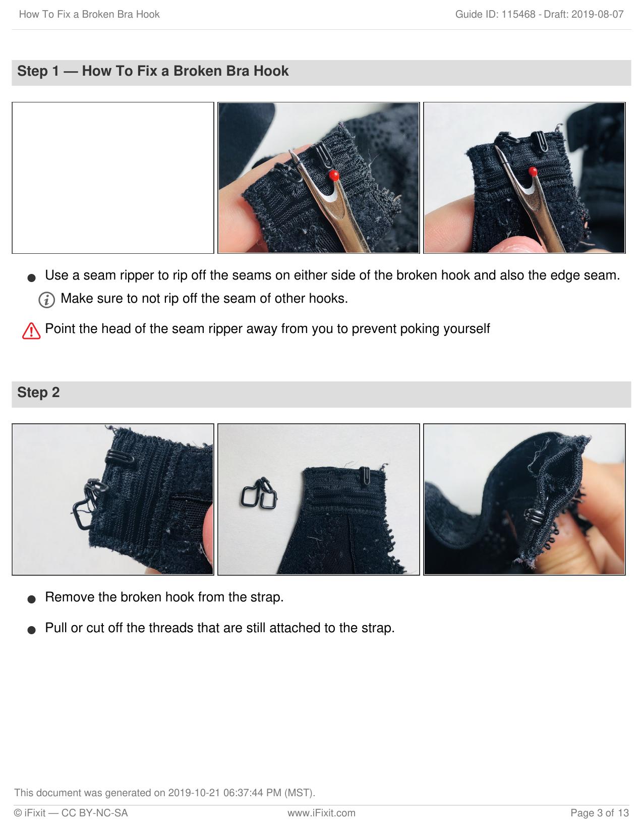 How To Fix a Broken Bra Hook by Unknown