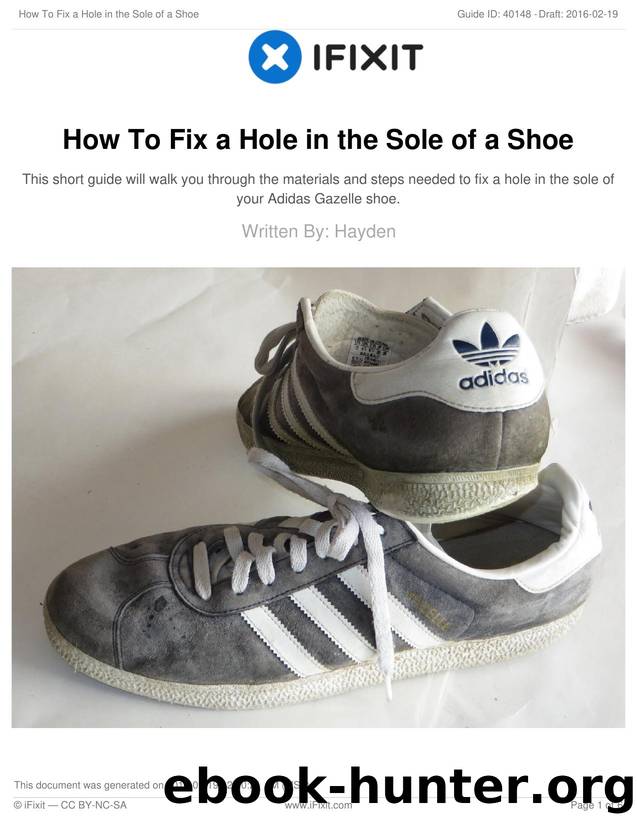 How To Fix a Hole in the Sole of a Shoe by Unknown