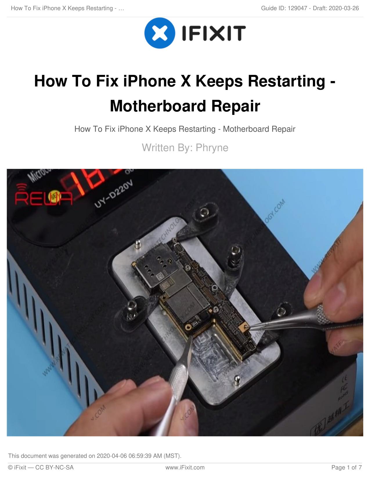 How To Fix iPhone X Keeps Restarting - Motherboard Repair by Motherboard Repair