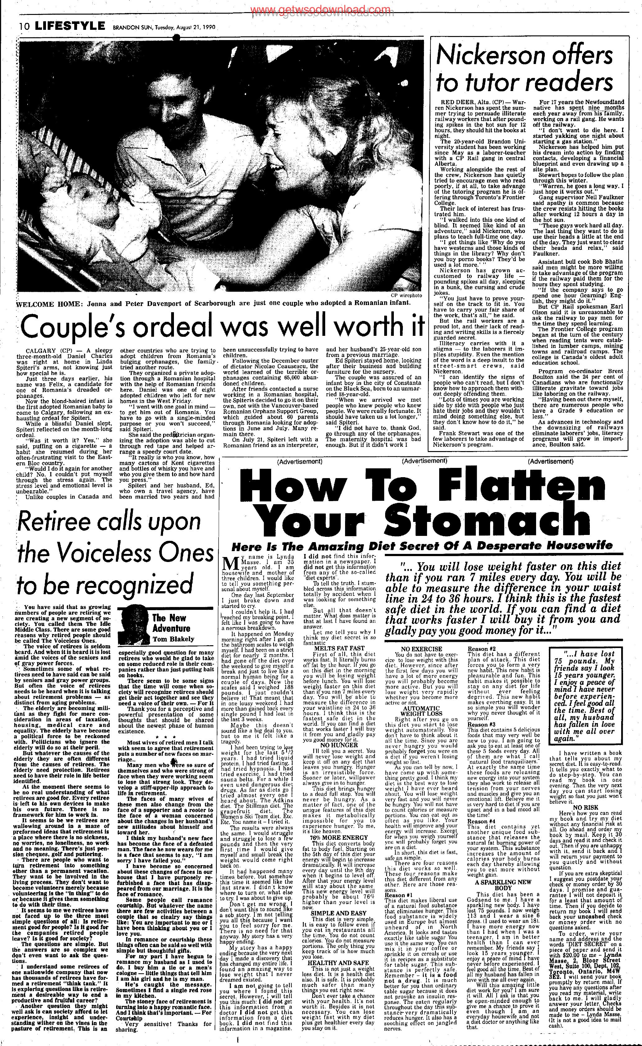 How To Flatten Your Stomach by Copyright 2010 Heritage Microfilm Inc. and Newspaperarchive.com