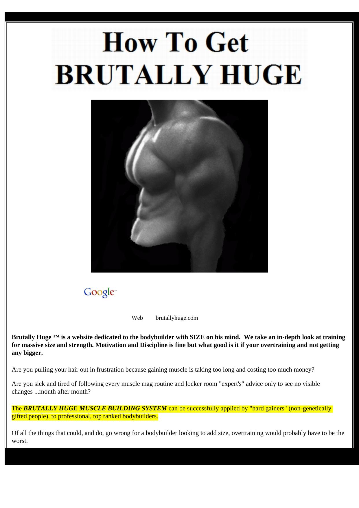 How To Get Brutally Huge. by Best of Kuszter's Collection