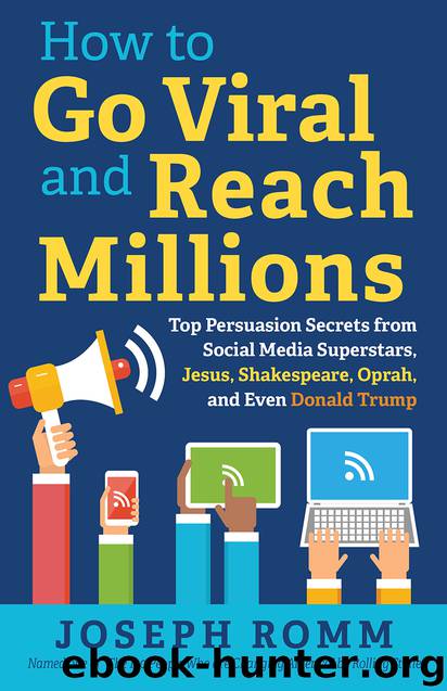 How To Go Viral and Reach Millions: Top Persuasion Secrets from Social Media Superstars, Jesus, Shakespeare, Oprah, and Even Donald Trump by Romm Joseph
