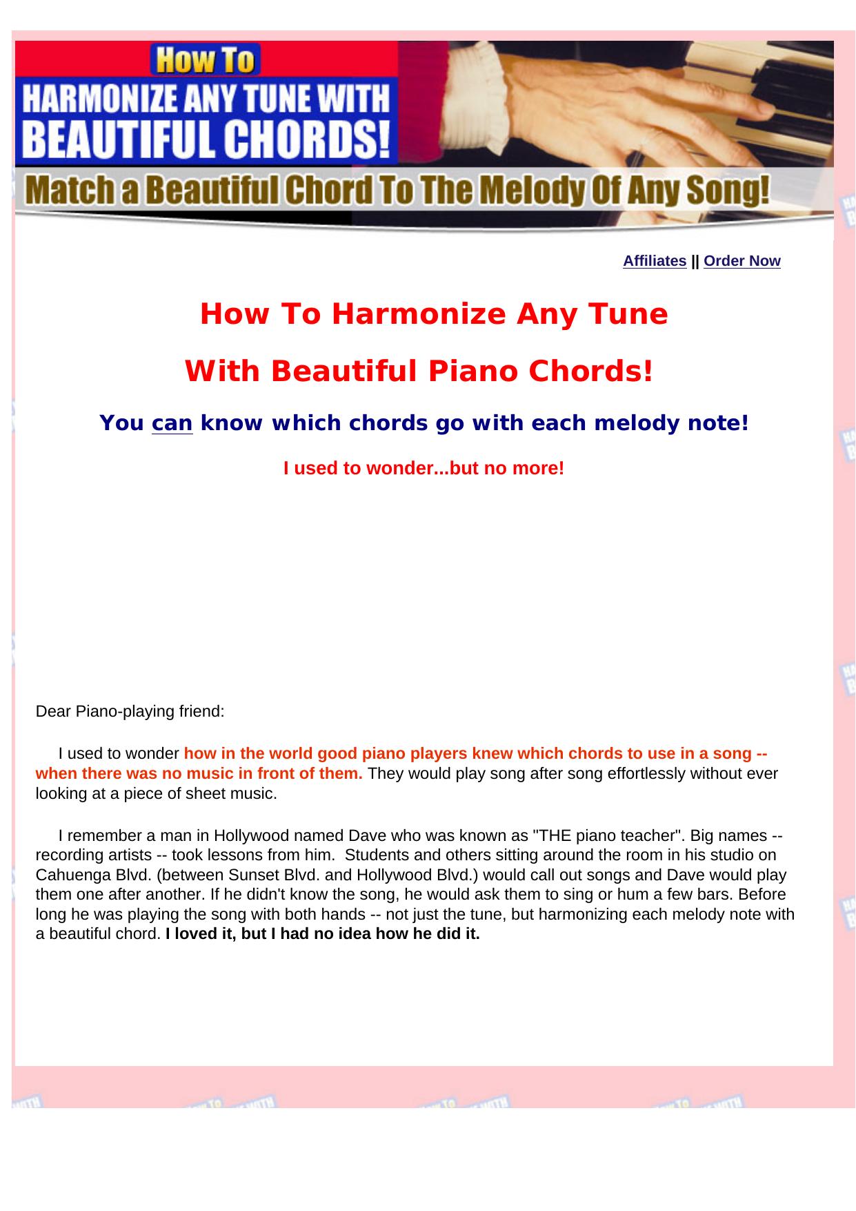 How To Harmonize Any Tune On The Piano. by Best of Kuszter's Collection