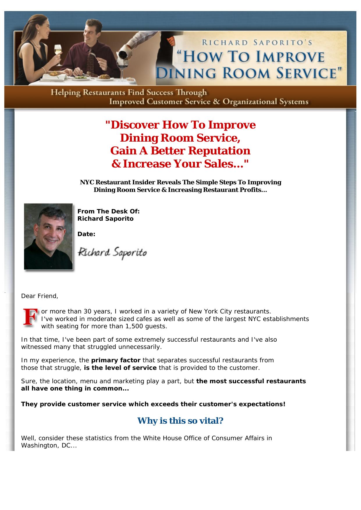 How To Improve Restaurant Dining Room Service. by Best of Kuszter's Collection