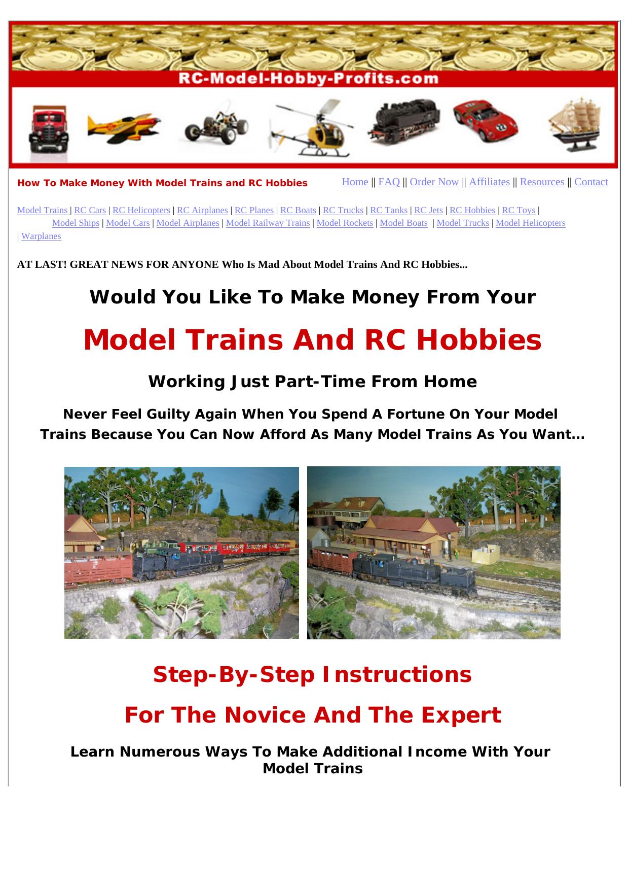 How To Make Money With Model Trains And Rc Hobbies. by Best of Kuszter's Collection