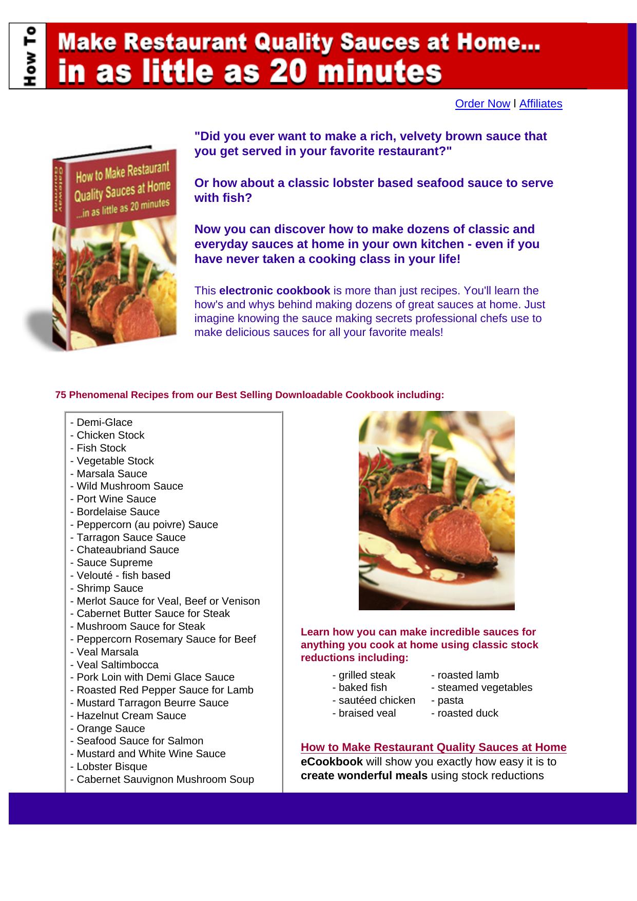 How To Make Restaurant Quality Sauces. by Best of Kuszter's Collection