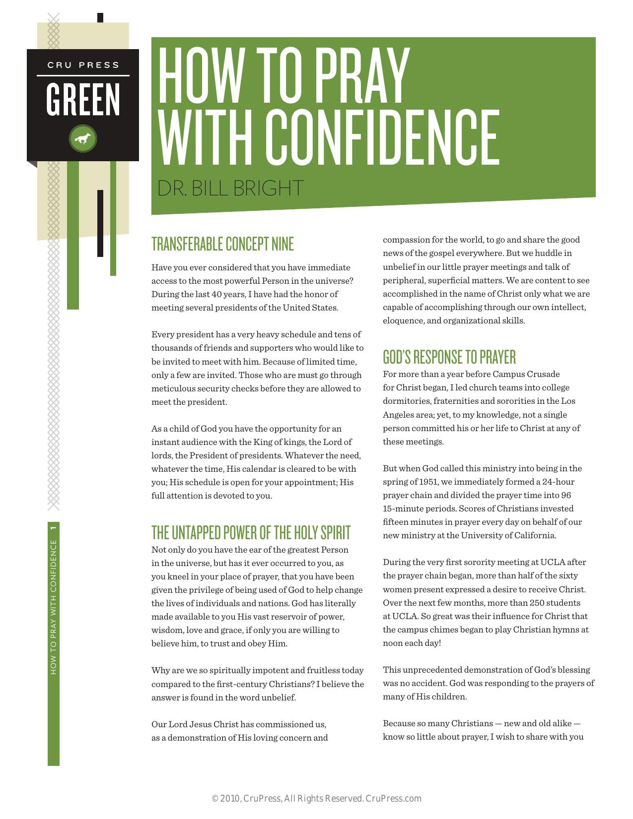 How To Pray With Confidence by Unknown