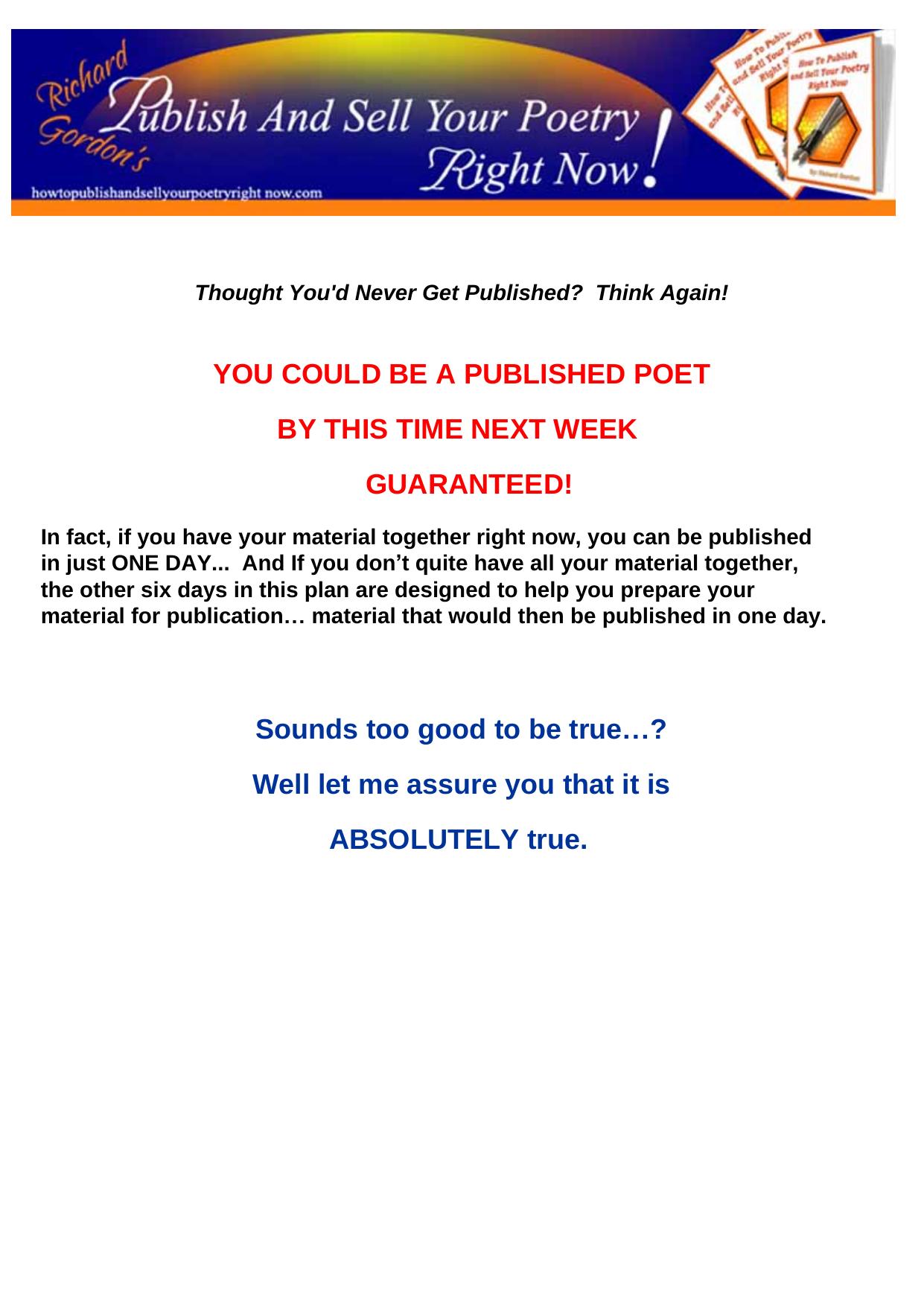 How To Publish And Sell Your Poetry Right Now. by Best of Kuszter's Collection