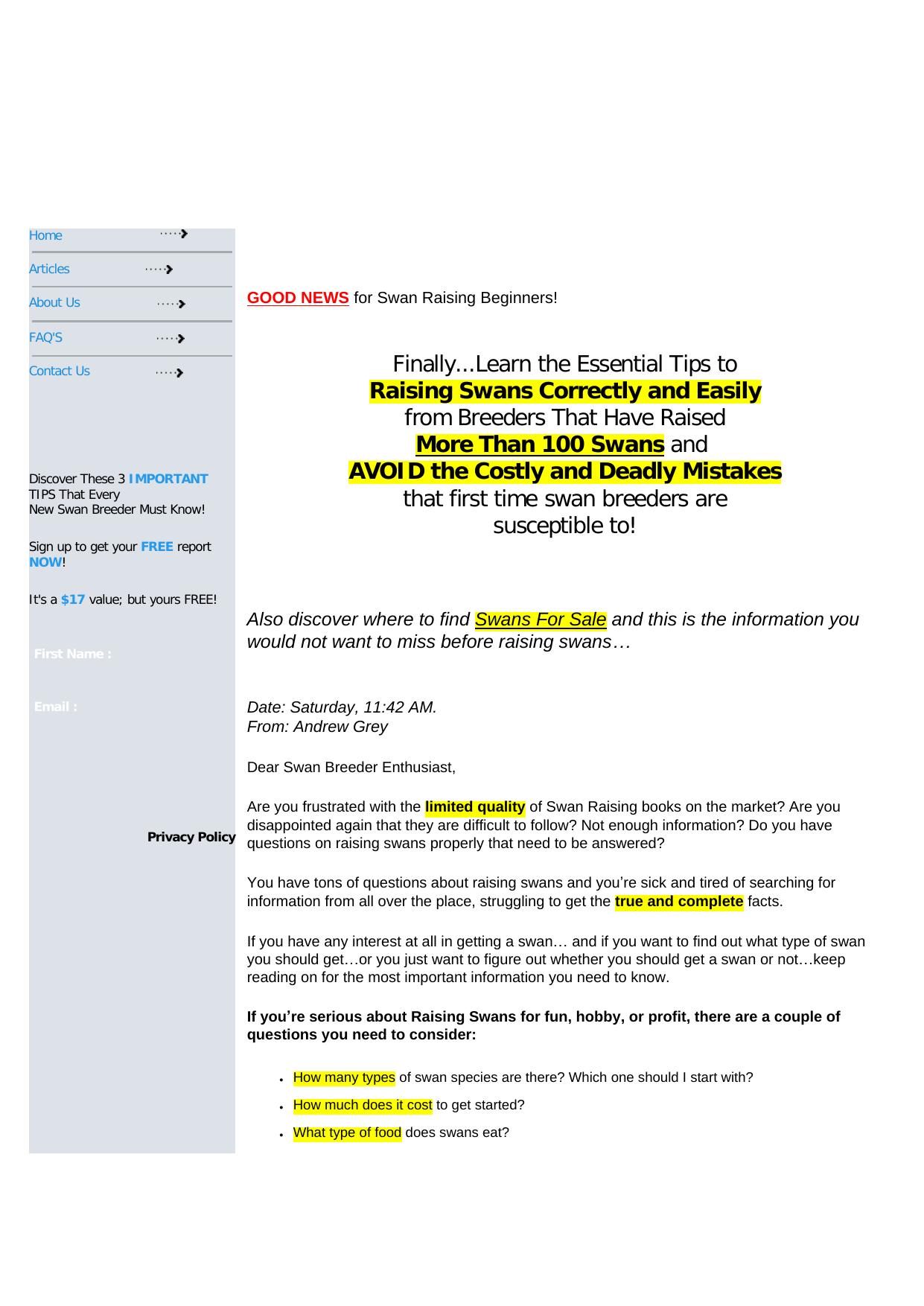 How To Raise Swans. by Best of Kuszter's Collection