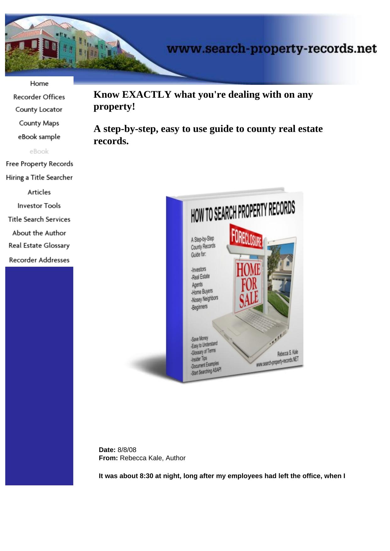 How To Search Property Records Ebook. by Best of Kuszter's Collection